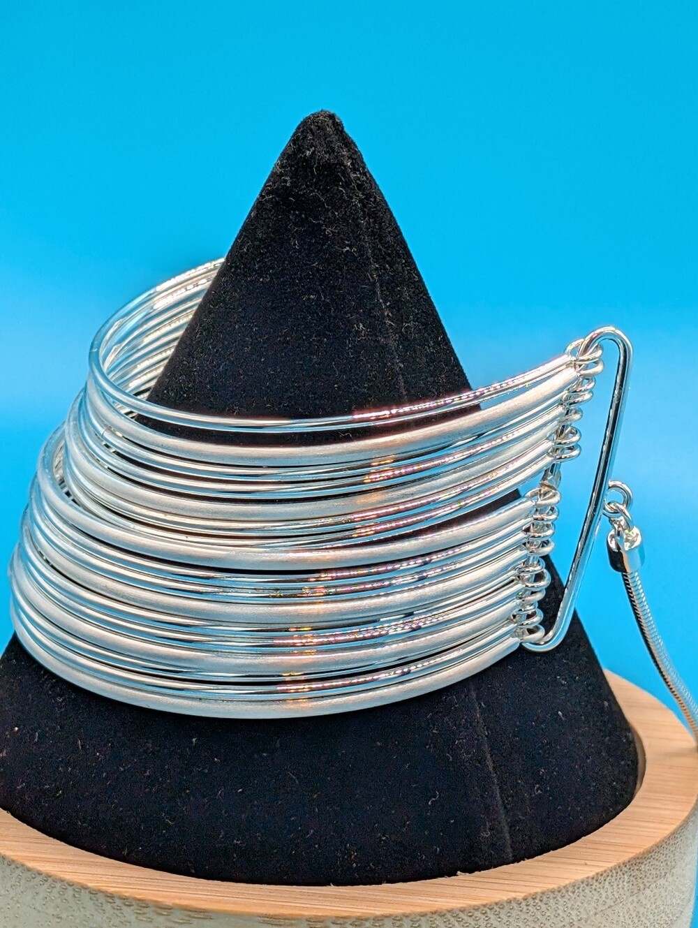 Multi-Strand Silver Wrap adjustable Bracelet - Sleek Women's Jewelry